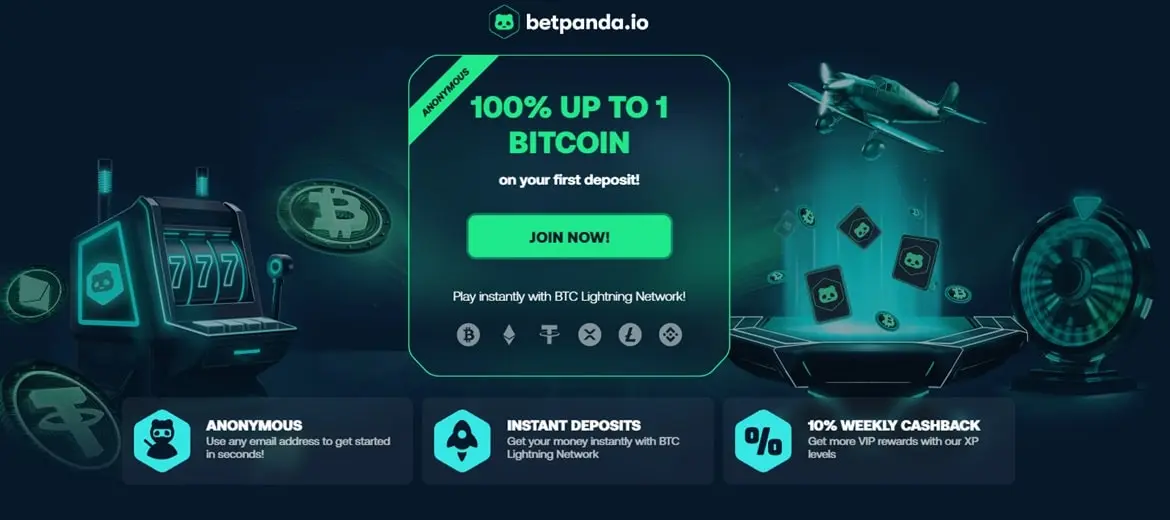 Betpanda.io – 110% Bonus up to 1 BTC + 300 free spins