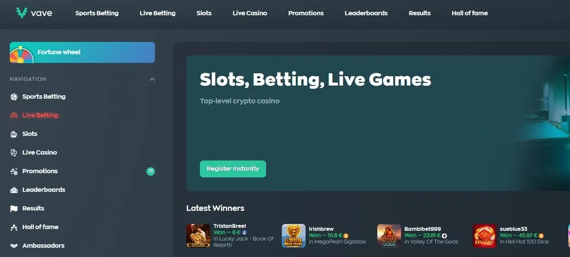 Vave Casino - Top choice for sportsbook and casino games